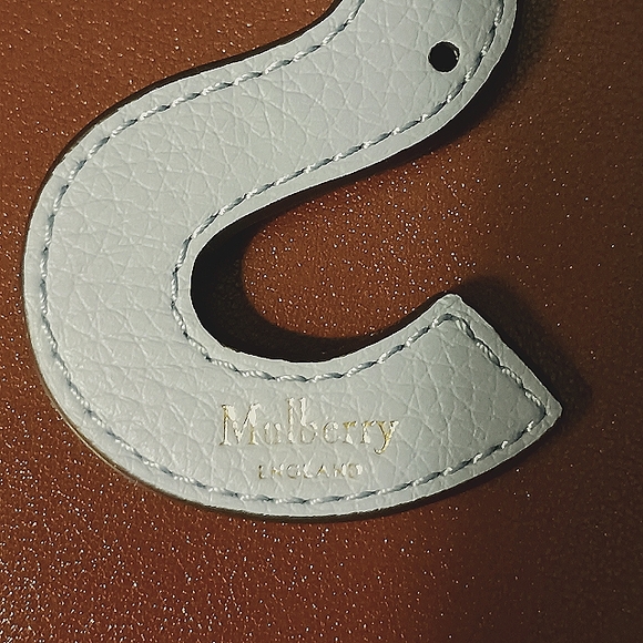 Mulberry Bag charm leather S Blue Brown - Picture 3 of 3